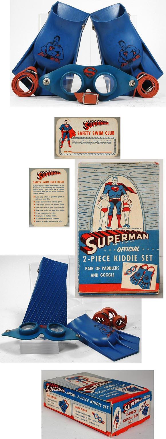 1955 Super Swim Inc., Superman 2pc. Kiddie Swim Set in Original Box